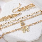 Necklace Manufacturer - 2025 Fashion Sunflower Butterfly Pendant 3 Layer for Women