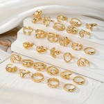Ring Set Manufacturer - 2025 Exaggerated Irregular Light Gold Geometric Open