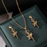 Jewelry Set Manufacturer - 2025 Fashion Ballet Dancer Gold Color Geometric for Women