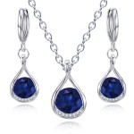 Jewelry Set Supplier - Luxury Waterdrop Shape Crystal Necklace Earrings Wedding Party
