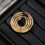Earrings Set Supplier - 4Pcs Exaggerated Earrings Gold Color Geometric Party