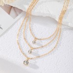 Necklace Manufacturer - 2025 Fashion Zircon Three Layer Tassel Gold for Women