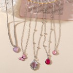 Necklaces Set Manufacturer - 5pcs Crystal Butterfly Hollow Heart Choker Fashion