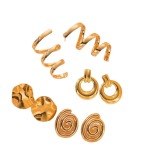 Stud Earrings Supplier - Fashion Metal Square Stainless Steel Gold Plated Lava Irregular