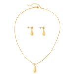 Jewelry Set Supplier - Gold Plated Stainless Steel Geometry Necklace Earrings