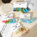 Earrings Set Manufacturer - 6 Pairs Bohemian Acrylic Flower Colourful Hoops Exaggerated
