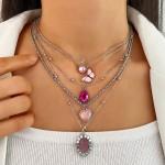 Necklaces Set Manufacturer - 5pcs Crystal Butterfly Hollow Heart Choker Fashion