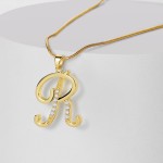 Pendant Necklace Manufacturer - 18K Gold Plated Alphabet Letter Copper Zircon Initial