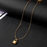 Necklace Factory - High Quality Gold Plated Stainless Steel Mini Lock Pendant