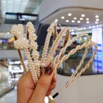 头带工厂 - 新款时尚时尚大珍珠蝴蝶结向日葵珍珠发圈