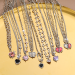 Heart Necklace Manufacturer - Wholesale Crystal Heart Charm Chain Ethnic Bohemian