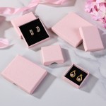 Jewelry Box Manufacturer - Custom Logo Thin 1.5cm Paper Pink Earring Ring Packaging