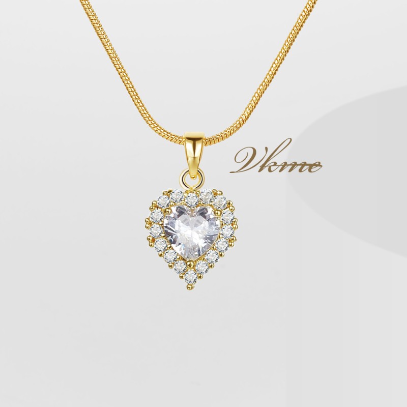 Heart Necklaces Factory - Custom Wholesale New Fashion Gold Plated Zircon for Women