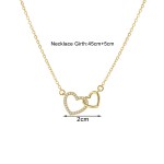 Pendant Necklace Manufacturer - Custom Wholesale Interlocking Heart CZ Zircon Double