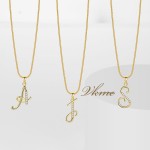 Alphabet Pendants Factory - CZ Word Mixed Small Initial 26 Letter Necklaces Women
