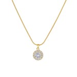 Wedding Pendant Supplier - Crystal Geometric Cubic Zircon Round Necklace Jewelry