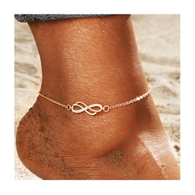 Anklet Manufacturer - 2025 Fashion Gold Plated Zircon Infinity Pattern 8 Number
