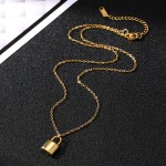 Necklace Factory - High Quality Gold Plated Stainless Steel Mini Lock Pendant