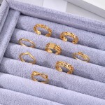 Foot Ring Set Supplier - Fashion Flower Infinite Symbol Arrow 8-piece Gold Plated