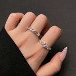 手指饰品工厂 - 女性镀金镂空十字心形锆石链条铜