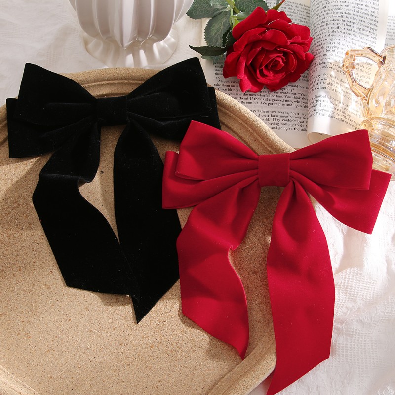 Hair Clip Supplier - Hot Sell Adult Big Bow Solid Color Large Hair Bows Girl