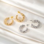 Drop Earrings Factory - C-Shaped Semicircle Twisted Wave Geometric Style for Women