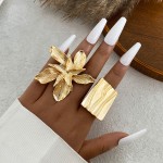 Adjustable Ring Factory - 2025 Exaggerated Geometry Flower Conch for Women Fashion