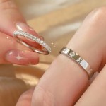 情侣戒指厂家 - 经典银色钻石立方氧化锆婚礼订婚