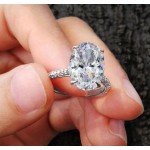 女性戒指工厂 - 银色锆石简约设计CZ氧化锆订婚