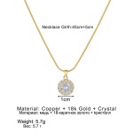 Wedding Pendant Supplier - Crystal Geometric Cubic Zircon Round Necklace Jewelry
