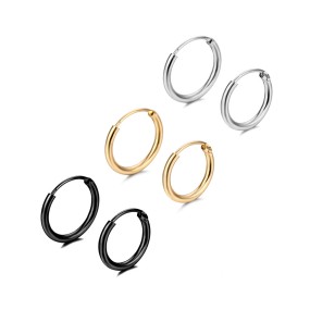 hoop耳环工厂 - 可定制饰品10/12/15mm精致粗体细小无限管