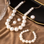 Jewelry Set Supplier - Women's Imitation Pearl Necklace Bracelet Earrings Party