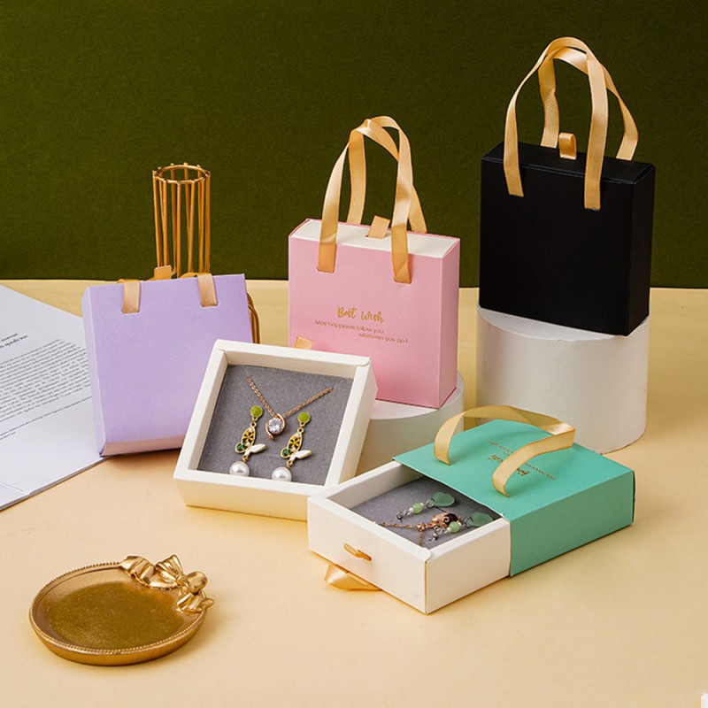 Jewelry Storage Box Factory - Portable Drawer Gift Box Custom Logo Earring Ring