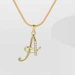 Alphabet Pendants Factory - CZ Word Mixed Small Initial 26 Letter Necklaces Women