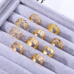 Foot Rings Supplier - Cute Hollow Five Pointed Star Flower 10 Piece Gold Plated