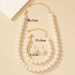 Jewelry Set Manufacturer - 3 Pcs Vintage White Pearl French Banquet Gift for Women