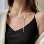 Necklace Manufacturer - Triangle Tassel Pull-out Stainless Steel Adjustable Knot