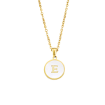Letter Necklace Supplier - Round 26 Capital A-Z Gold Alloy Initial Pearl Shell Pendant
