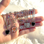 Heart Necklace Manufacturer - Wholesale Crystal Heart Charm Chain Ethnic Bohemian