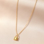 Necklace Factory - High Quality Gold Plated Stainless Steel Mini Lock Pendant