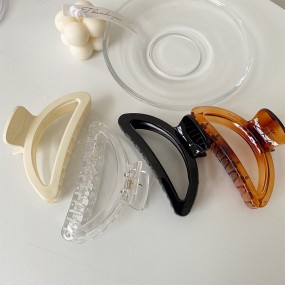 Hair Claw Clips Factory - Korean Jelly-colored Semi-circular Large Plastic square