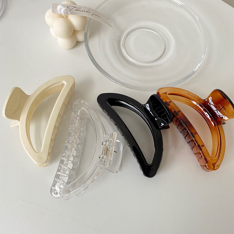 Hair Claw Clips Factory - Korean Jelly-colored Semi-circular Large Plastic square