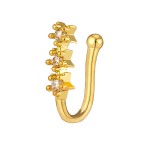 Nose Ring Supplier - Fashion Copper Zircon Golden Heart Bowknot Star Free Twist