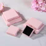 Jewelry Box Manufacturer - Custom Logo Thin 1.5cm Paper Pink Earring Ring Packaging