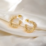 Drop Earrings Factory - C-Shaped Semicircle Twisted Wave Geometric Style for Women