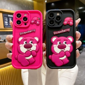 Silicone Case Manufacturer - Cute Strawberry Bear Design