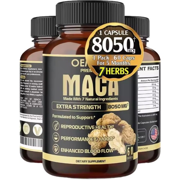 OEM Men's Maca Capsules Manufacturer - Private Label Natural Maca Multi-Vitamin Capsules for Energy Support