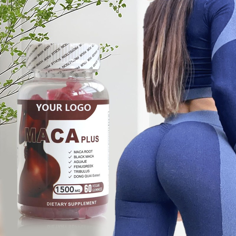 OEM Maca Plus Gummies Manufacturer - Private Label 1500mg Big Booty Enhancer Gummies with Black Maca Root Multivitamin