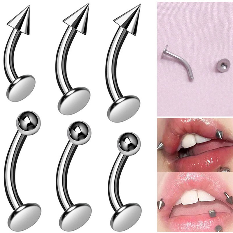 Hip-hop Accessories Factory - Flat Base Bending Bar Lip Ring