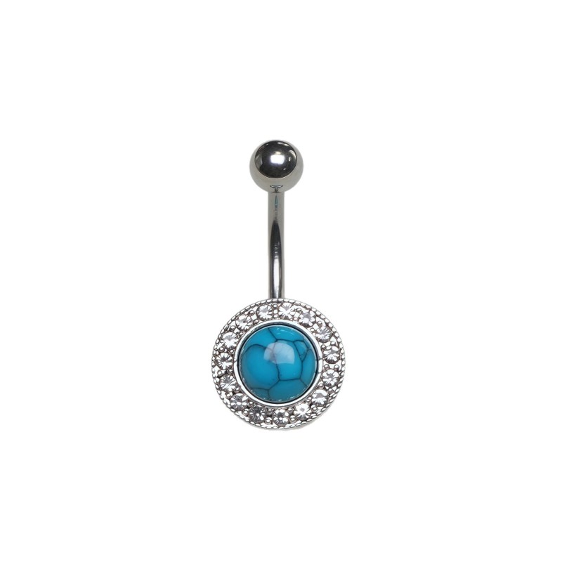 Turquoise Belly Ring Manufacturer - Vintage Style Crystal Accents